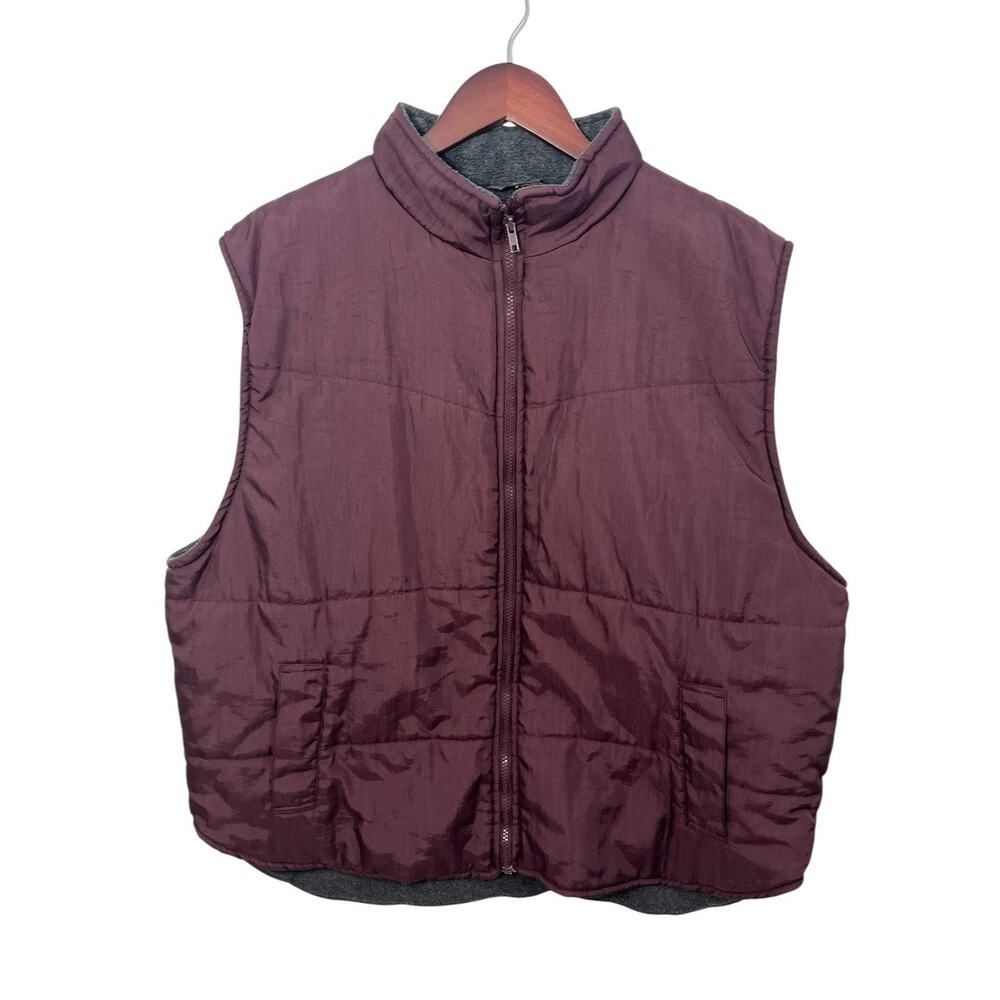 Naturalife Vest Men's XXL Burgundy Fleece Lined Outdoor Nature Hiking Heritage